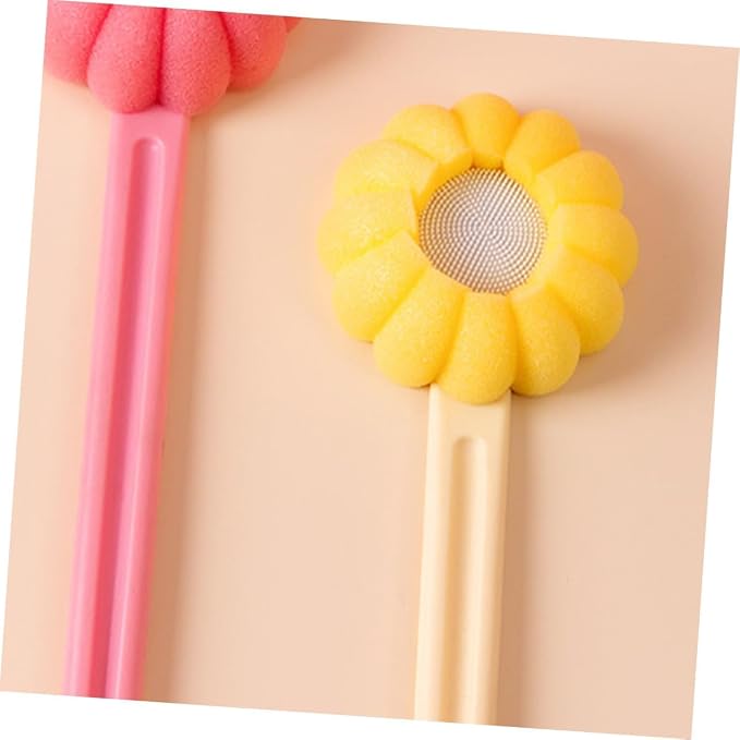 Long-Handle Sunflower Bath Brush – Ergonomic Exfoliating Back Scrubber for Enhanced Shower Comfort