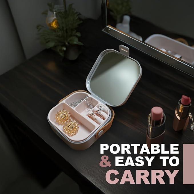 Single Deals™ Mini Jewellery Box With Mirror Inside - Premium Quality