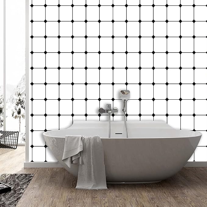 Diamond Wallpaper Peel and Stick Wallpaper Black and White Contact Paper Vinyl Geometric Self Adhesive Removable Wallpaper for Bedroom Waterproof Backsplash Wallpaper