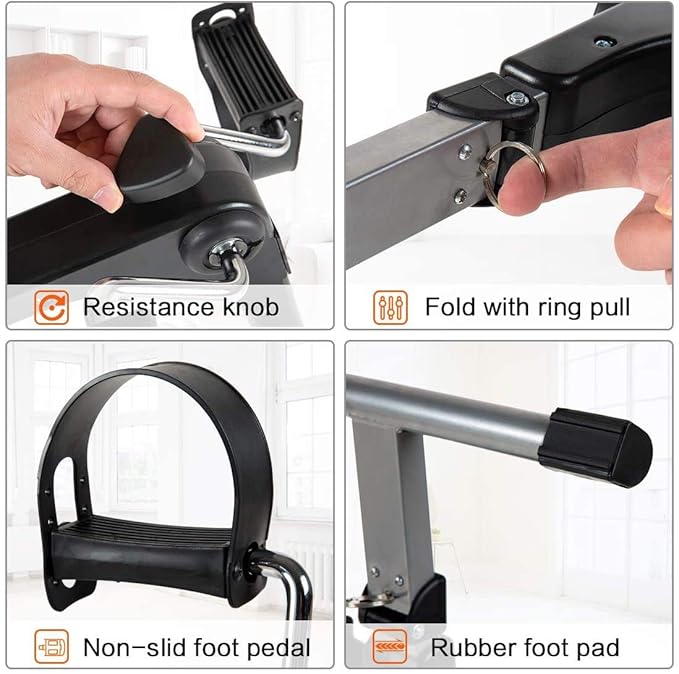 Compact Pedal Exerciser – Portable Mini Stationary Bike for Upper and Lower Body Toning Premium Quality Single Deals™
