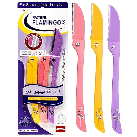 Feather Flamingo Facial & Body Hair Razor – Precision Grooming Tool with Safety Guard for Smooth, Flawless Skin Premium Quality Single Deals™