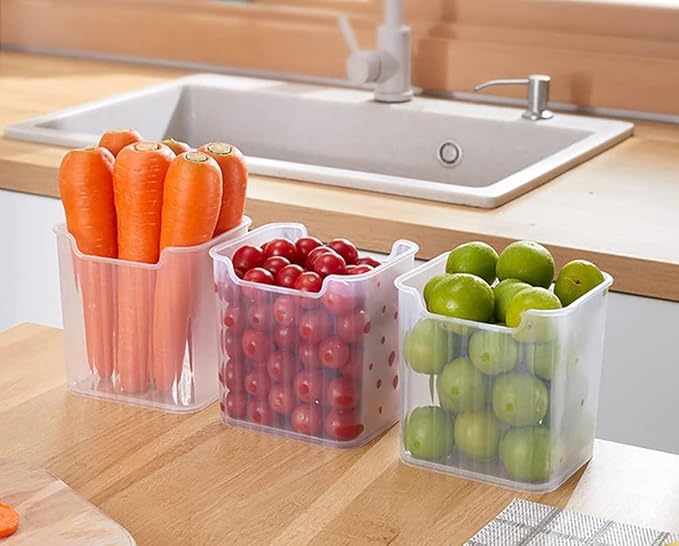 Fridge Side Door Storage Box (6 pcs) – Hanging Refrigerator Organizer Bins for Produce, Condiments, and Kitchen Organization Premium Quality Single Deals™