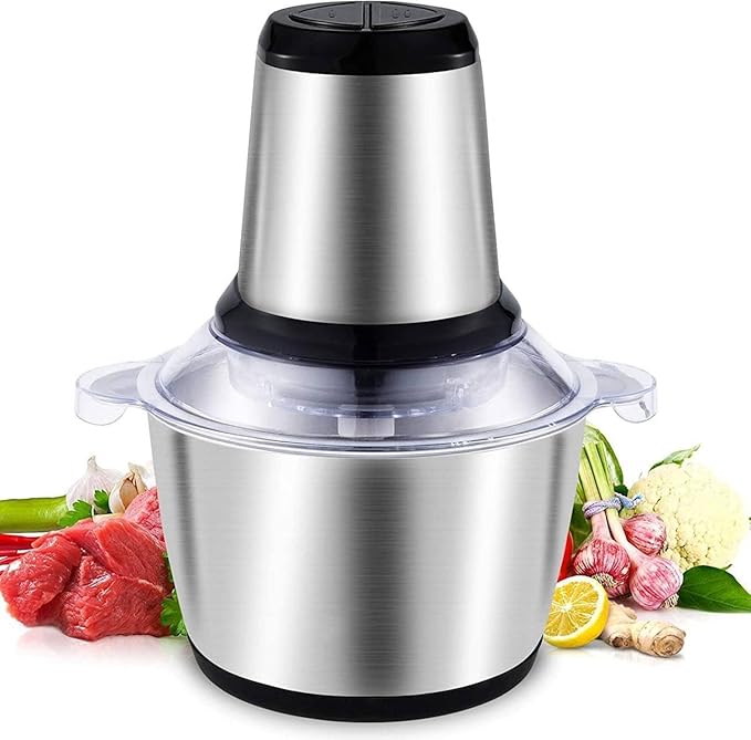 Single Deals™ 2L Food Blender  [Premium Quality] Electric Stainless Steel Food Processor & Meat Mincer | 2L High-Speed Chopper for Vegetables, Fruits, and Meat | Kitchen Multi-Tasking Machine Silver ( PACK OF 1 )