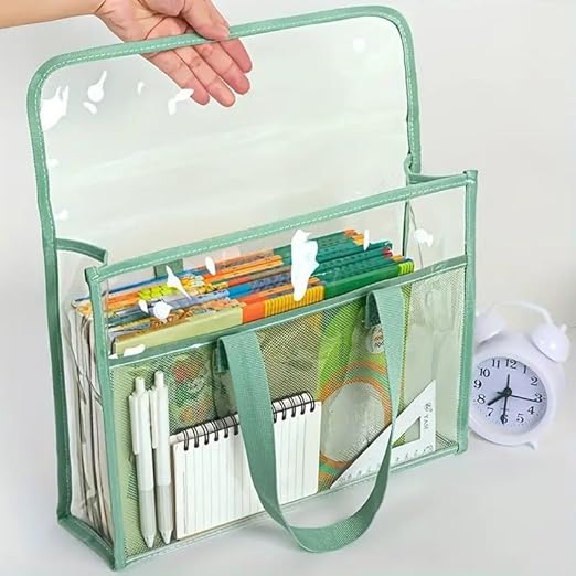 Portable Transparent Document Bag – Durable, Multi-Functional Organizer with Handle for School and Office Supplies Premium Quality Single Deals™