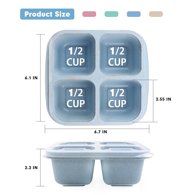 4-Compartment Snack Box (Pack of 4) – Portable Airtight Food Containers for Meal Prep, Snacks, and Kitchen Organization Premium Quality Single Deals™