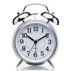 Silver Alarm Clock – Classic Twin-Bell Analog Timepiece for Bedroom, Desk, and Home Decor Premium Quality Single Deals™