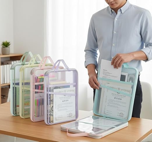 Thickened Document Bag – Durable, Transparent Organizer with Handle for Enhanced Protection and Portability Premium Quality Single Deals™