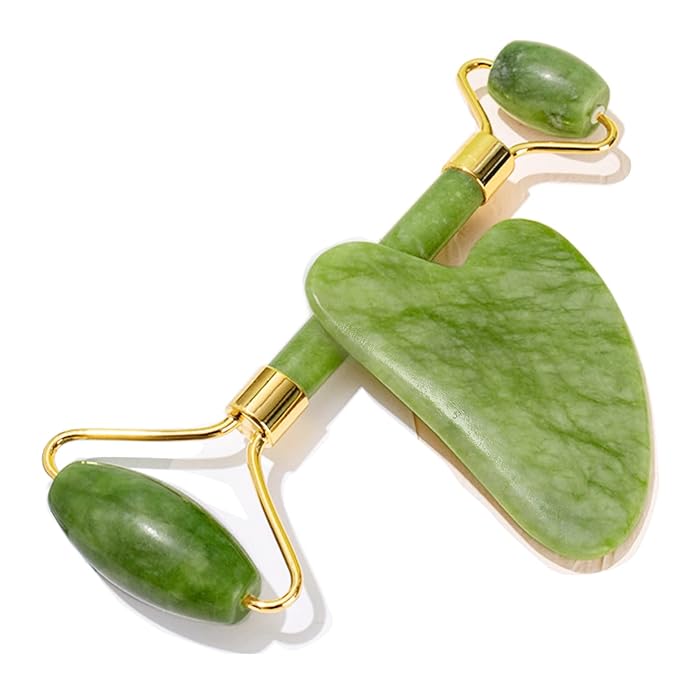Natural Jade Facial Roller & Gua Sha Set – Premium Dual-Action Beauty Tool for Skin Rejuvenation and Relaxation Premium Quality Single Deals™