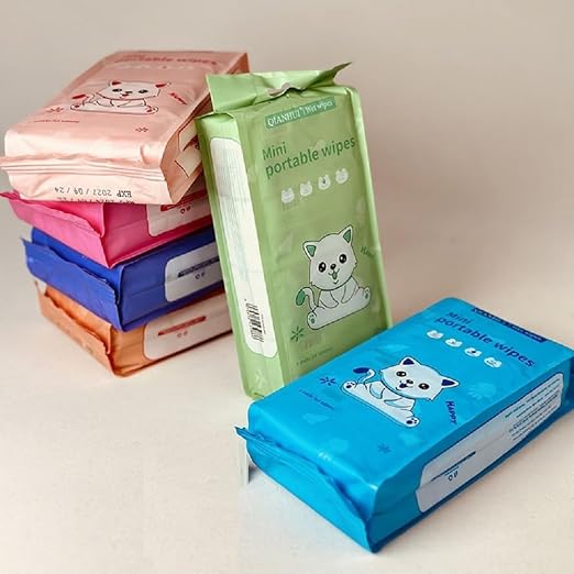 Mini Portable Wipes – 64-Piece Compact Cleansing Set for On-the-Go Hygiene