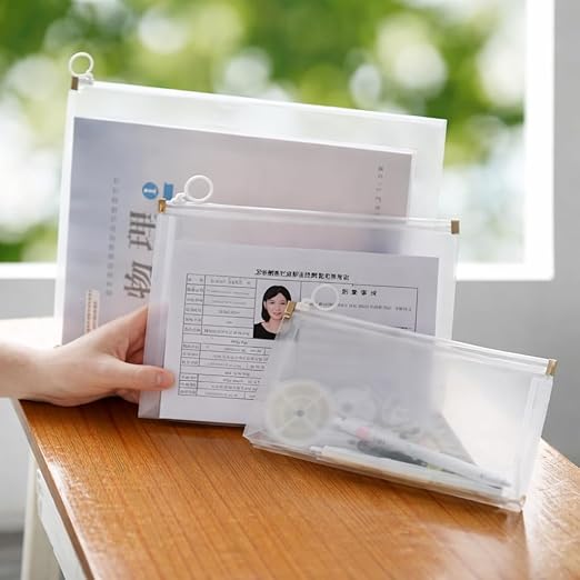 3-Piece Document Bag Set – Durable, Transparent Zipper Pouches for Versatile Office, School, and Travel Organization Premium Quality Single Deals™
