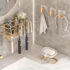 Single Deals™ 4 Pcs Self Adhesive Kitchen Wall Hooks (golden colour) Premium Quality