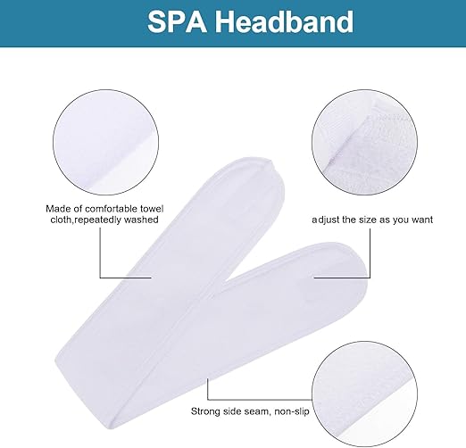 Face Wash Headband (White) – Adjustable Soft Microfiber Spa Hairband for Skincare, Makeup Application, and Facial Routines Premium Quality Single Deals™ (Copy)