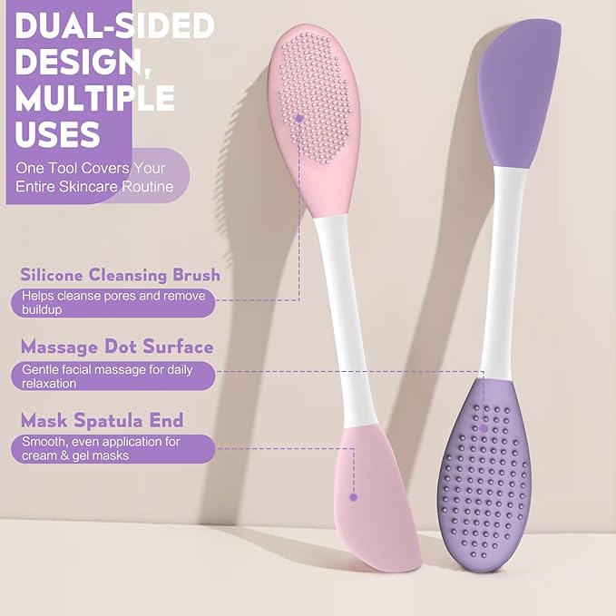 Dual-Ended Silicone Face Mask Brush – Multi-Functional Beauty Tool for Precision Application and Gentle Exfoliation Premium Quality Single Deals™