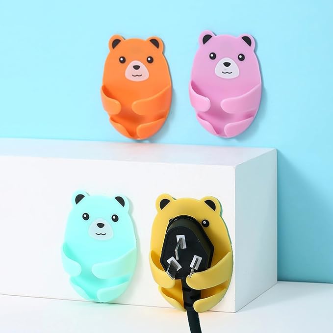 Single Deals™ 4 Pcs Wall Bear Plug Hook Premium Quality