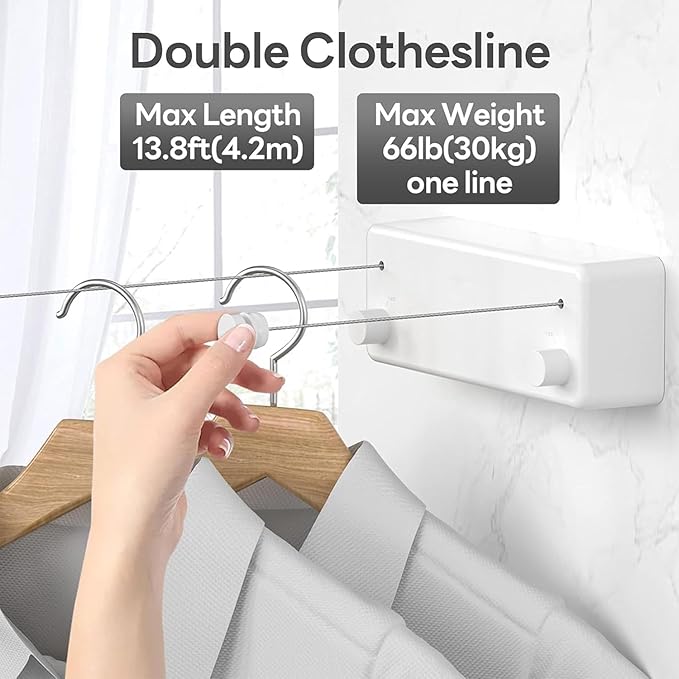 Single Deals™ Wall mounted retractable clothline - Premium Quality