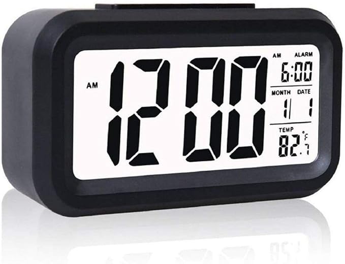 Black Digital Alarm Clock – Multi-Feature Desk Timepiece with Date, Temperature, and Alarm Functions Premium Quality Single Deals™