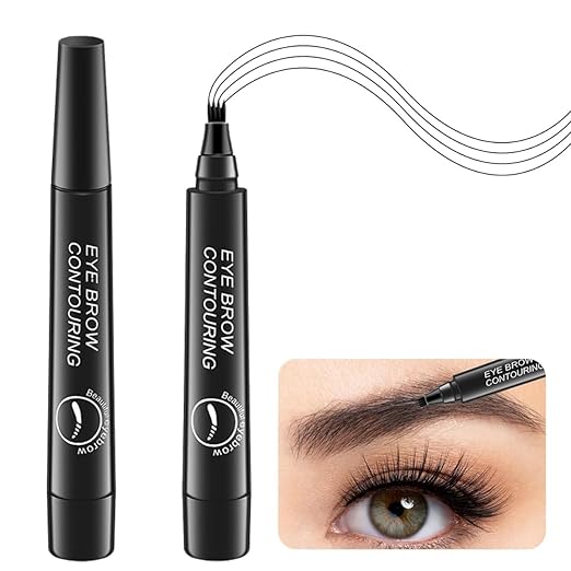 4-Tip Eyebrow Contouring Pen – Precision Micro-Blade Effect for Defined, Natural-Looking Brows Premium Quality Single Deals™