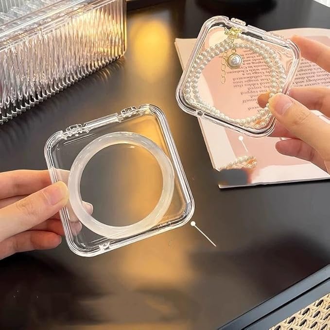 Single Deals™ Transparent Acrylic Jewellery Box (PACK OF 10) - Premium Quality