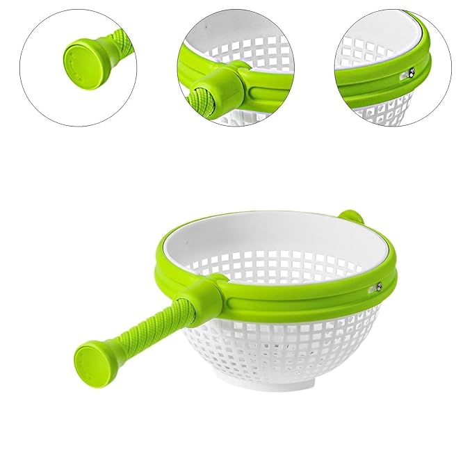 Vegetable Drain Basket – Innovative Press-Action Manual Salad Spinner and Produce Strainer for Efficient Kitchen Prep Premium Quality Single Deals™