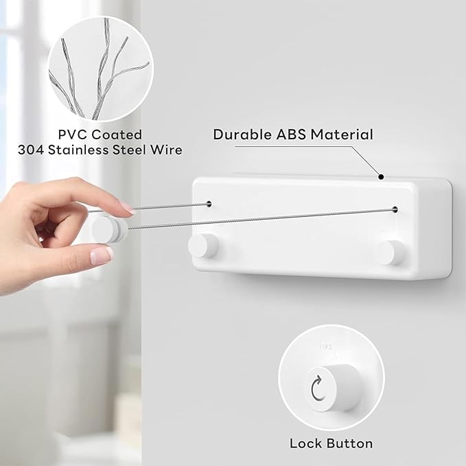 Single Deals™ Wall mounted retractable clothline - Premium Quality