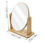 Premium Wooden Desktop Round Makeup Mirror – Elegant, Adjustable Vanity Mirror for Daily Grooming
