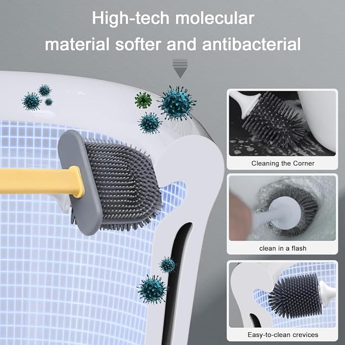 Silicon Toilet Brush with Slim Holder – Sophisticated Maintenance Solution Premium Quality SingleDeals™