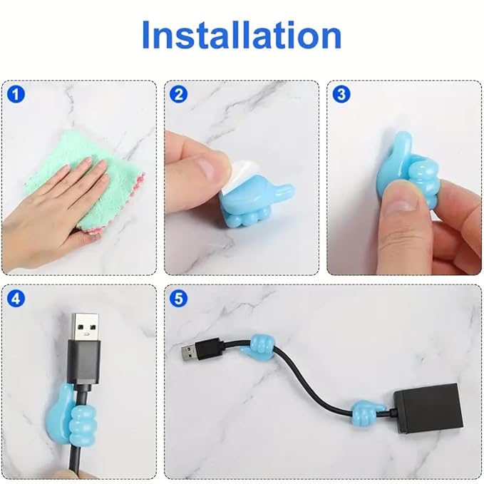 Single Deals™ Thumb Shape Hook CableOrganizer