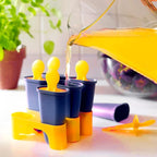 6 Grid Kulfi Maker Candy Mold - Premium Quality  Set of 6 Plastic Ice Lolly Moulds | Reusable Homemade Popsicle & Ice Cream Maker Tray | Kulfi Candy Frozen Ice Pop Moulds for Kids & Adults | Multicolor Kitchen Freezer Set