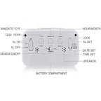 White Digital Alarm Clock – Multi-Feature Desk Timepiece with Date, Temperature, and Alarm Functions Premium Quality Single Deals™