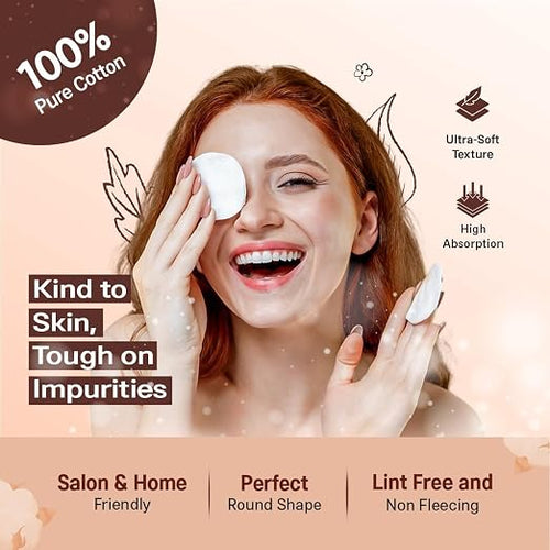 100-Piece Premium Cotton Pad Set – Soft, Absorbent Cosmetic Rounds for Daily Skin Cleansing and Care