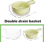 Dual Layer Draining Basket – Multifunctional Vegetable and Fruit Washing Bowl with Strainer for Kitchen Prep and Storage Premium Quality Single Deals™