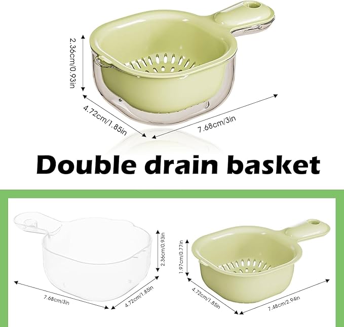 Dual Layer Draining Basket – Multifunctional Vegetable and Fruit Washing Bowl with Strainer for Kitchen Prep and Storage Premium Quality Single Deals™