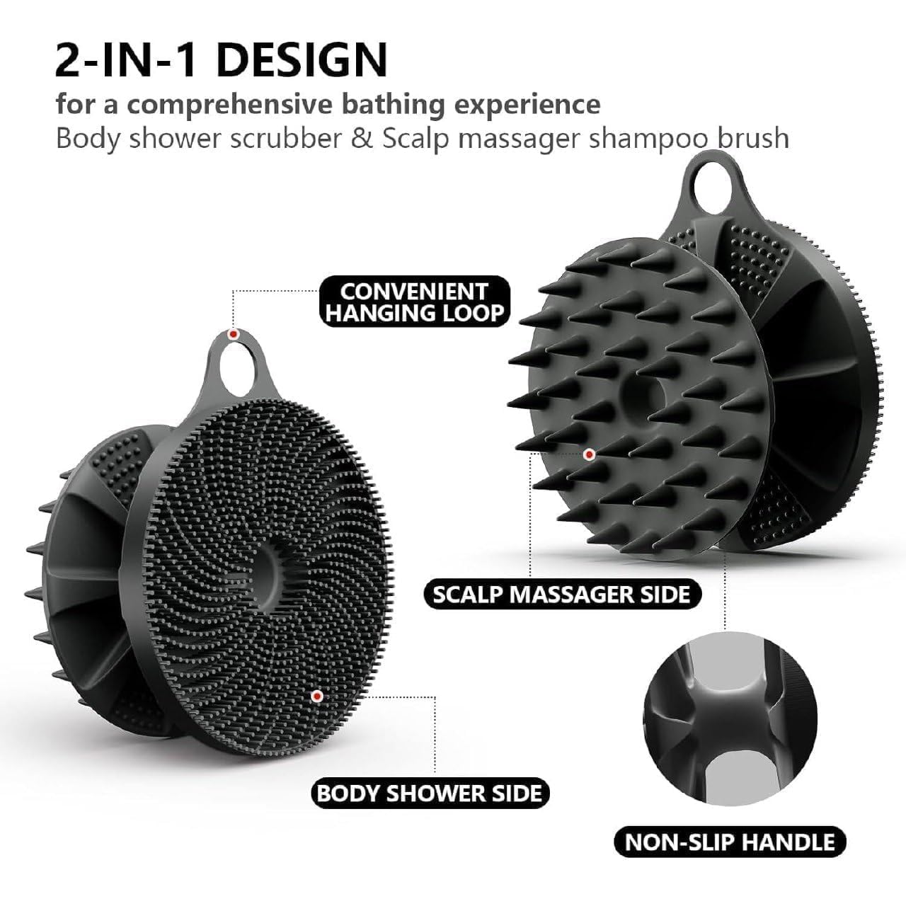 2-in-1 Silicone Body Brush Scrubber – Professional-Grade Dual-Sided Exfoliator for Enhanced Cleansing