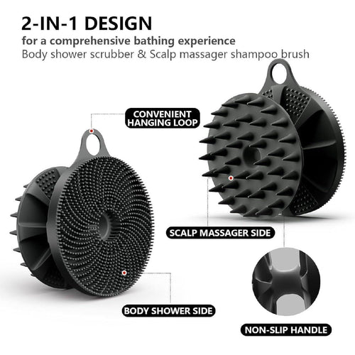 2-in-1 Silicone Body Brush Scrubber – Professional-Grade Dual-Sided Exfoliator for Enhanced Cleansing