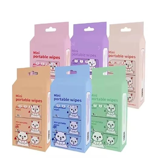 Mini Portable Wipes – 64-Piece Compact Cleansing Set for On-the-Go Hygiene