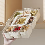 9-Compartment Food Organizer Tray – Airtight Multi-Grid Storage Container for Spices, Snacks, and Kitchen Organization Premium Quality Single Deals™