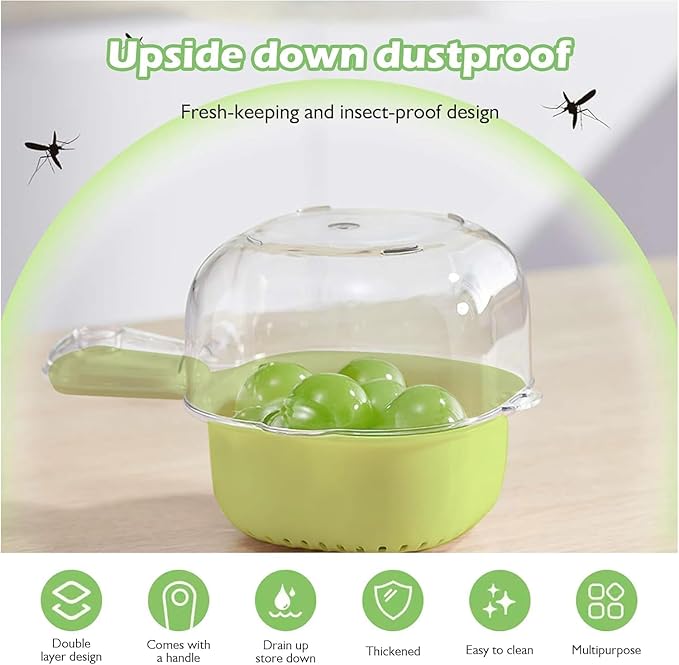 Dual Layer Draining Basket – Multifunctional Vegetable and Fruit Washing Bowl with Strainer for Kitchen Prep and Storage Premium Quality Single Deals™