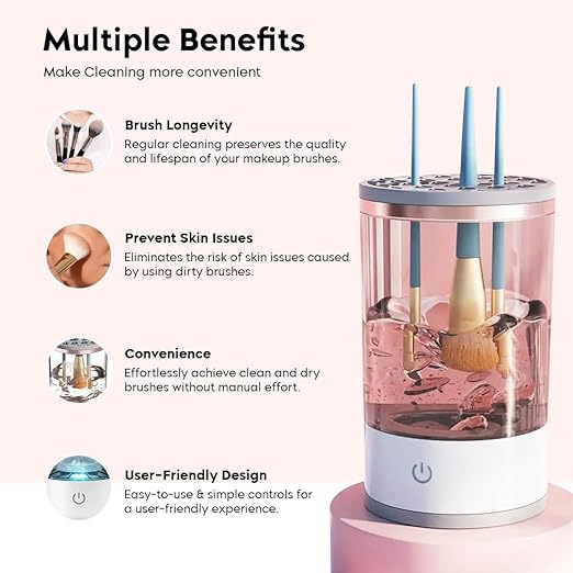 Automatic Makeup Brush Cleaner – Professional-Grade Sonic Cleaning Device for Pristine Cosmetic Tool Maintenance Premium Quality Single Deals™