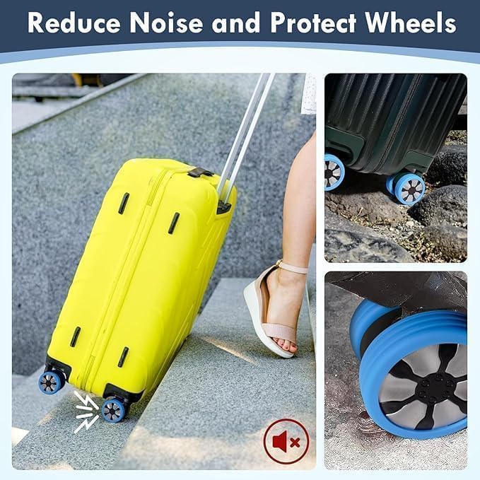 Anti-Slip Luggage Wheel Rings (8 Pcs) – Colorful, Durable Silicone Sleeves for Improved Traction and Silent Travel Premium Quality Single Deals™