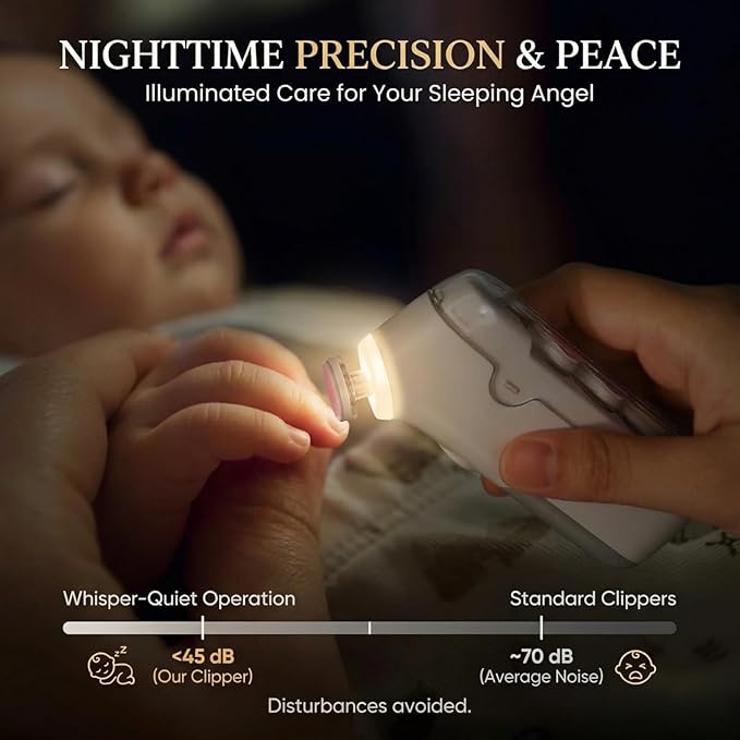 Electric Baby Nail Trimmer - Safe & Silent Infant Nail File with Gentle Grinding Heads for Newborns and Toddlers Premium Quality Single Deals™