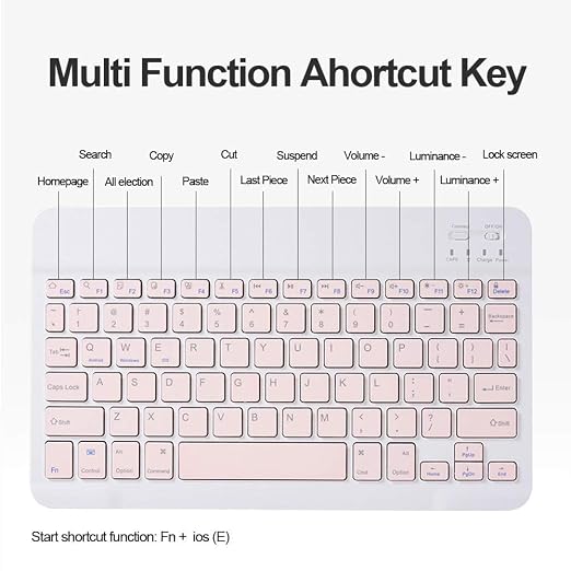 Compact Wireless Bluetooth Keyboard – Slim, Pastel Pink Design for Tablets, Laptops, and Desktops Premium Quality Single Deals™