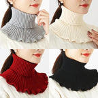 Elegant Ribbed Knitted Mock Neck Fake Collar - Versatile Detachable Layering Piece for Effortless Style and Added Warmth Premium Quality Single Deals™