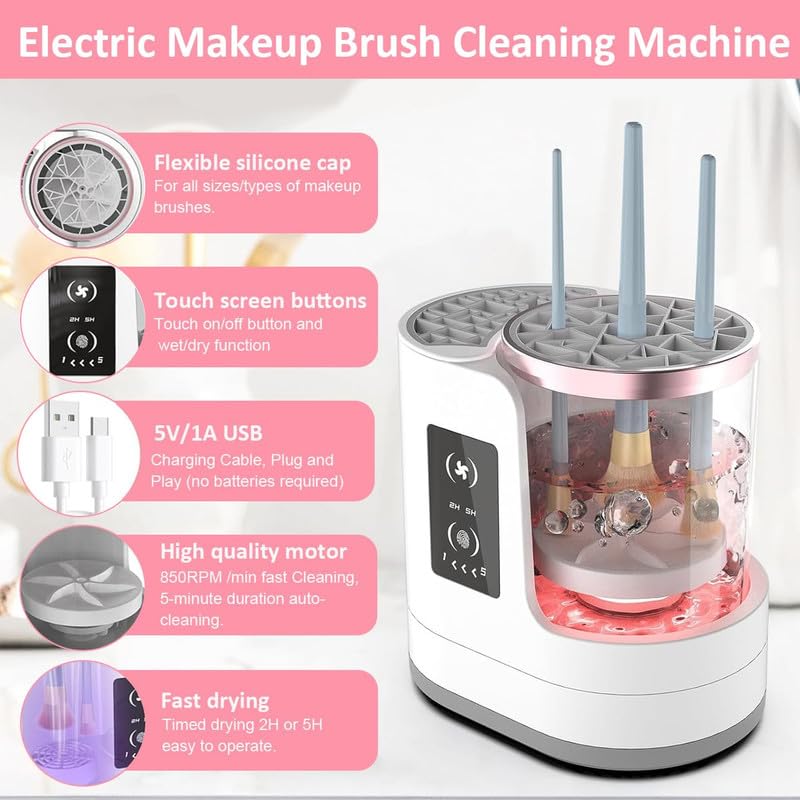 Advanced Electric Makeup Brush Cleaner – Professional-Grade Sonic Cleaning Station for Thorough Sanitization and Maintenance Premium Quality Single Deals™