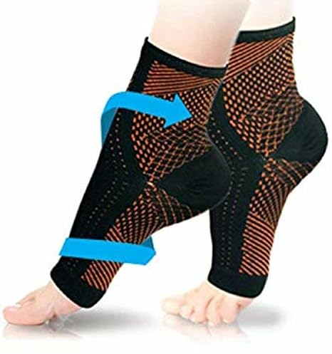 Copper-Infused Anti-Fatigue Foot & Ankle Compression Sleeves - Supportive, Breathable Fabric for Daily Pain Relief and Improved Circulation Premium Quality Single Deals™