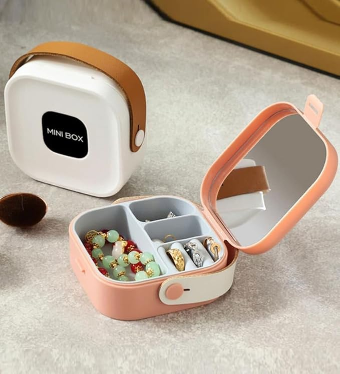 Single Deals™ Mini Jewellery Box With Mirror Inside - Premium Quality