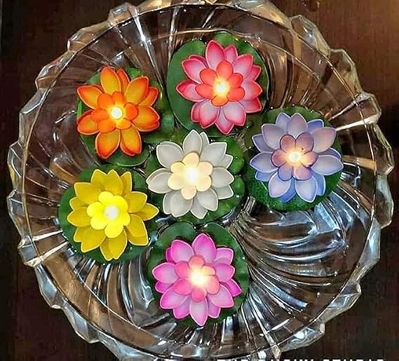 Floral Smokeless Floating Candles – Decorative, Vibrant Lotus-Style Accents for Serene Home Ambiance Premium Quality Single Deals™