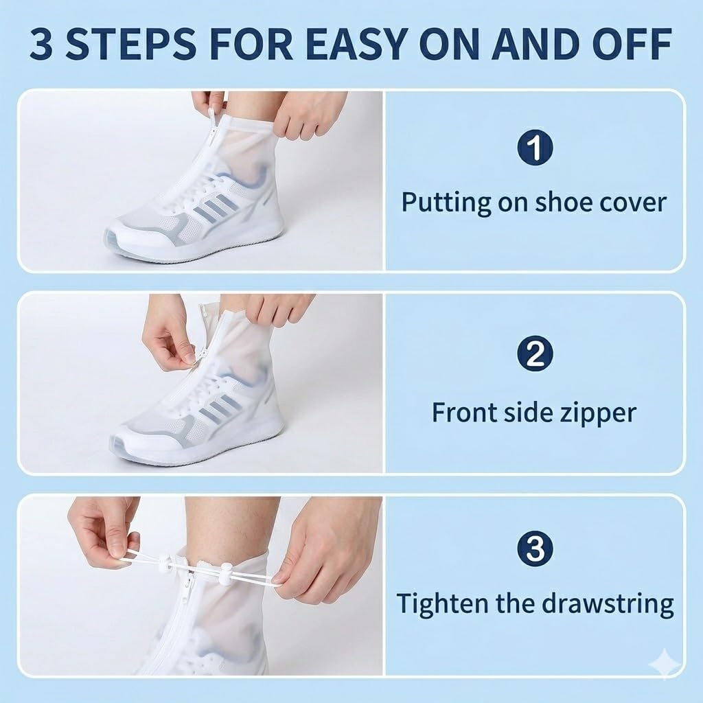Waterproof Non-Slip Shoe Covers – Reusable Protective Rain Boots for Men and Women, Available in Large Sizes Premium Quality Single Deals™
