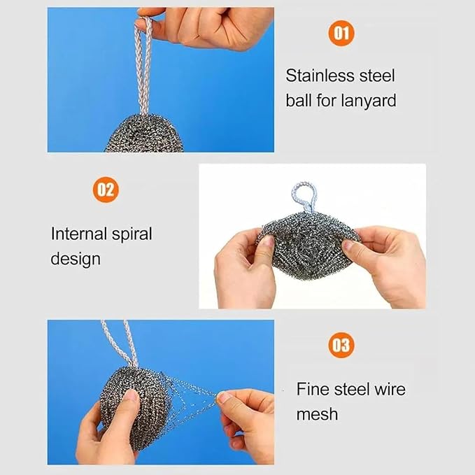 Premium Steel Wool Scrubber with Ergonomic Handle – Durable, High-Performance Cleaning Tool