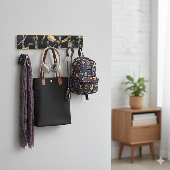 Single Deals™ Marble Sticker 6 Hook Premium Quality