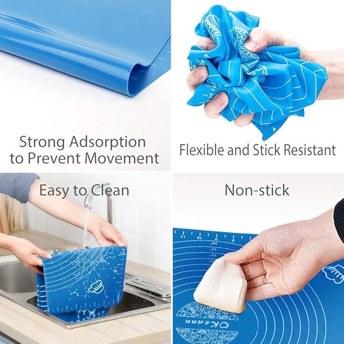 Silicone Roti/Dough Mat with Measurements – Non-Stick, Durable Baking Surface for Precision Prep and Easy Cleanup Premium Quality Single Deals™